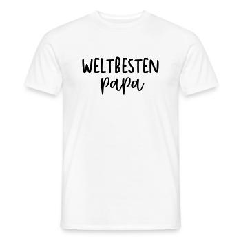 Papa Papi Vater Tochter Sohn Vatertag Männer Shirt - Männer T-Shirt - Weiß - Vorne - AI Model Male 178 dark (178cm)