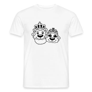 Deux Chiens Couronne Roi Reine Souverain Majesté - T-shirt homme - blanc - Devant - AI Model Male 178 dark (178cm)