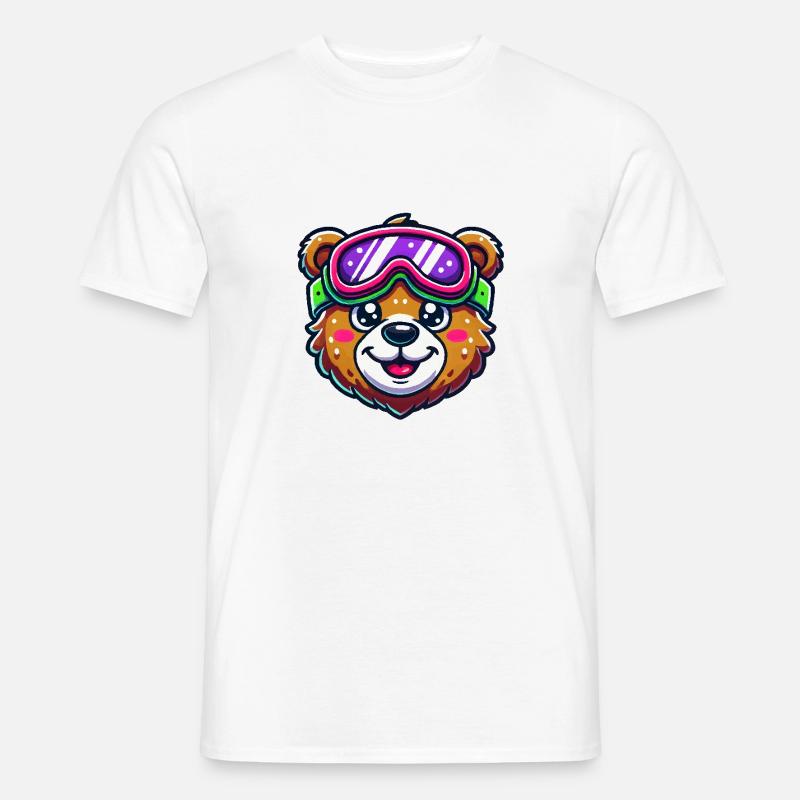 Bear Comic Ski Goggles - Men’s T-shirt - white