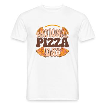 Journée nationale de la pizza 2025 pizza day gift - T-shirt homme - blanc - Devant - AI Model Male 178 dark (178cm)