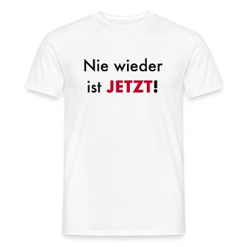 Nie wieder ist jetzt! - Männer T-Shirt - Weiß - Vorne - AI Model Male 178 dark (178cm)