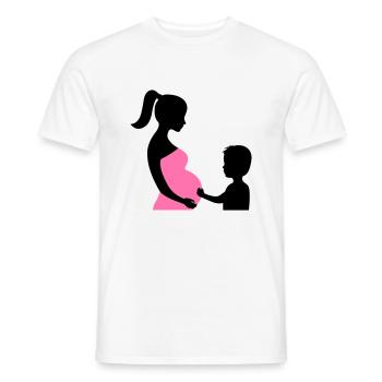 Schwanger mit Sohn - Männer T-Shirt - Weiß - Vorne - AI Model Male 178 dark (178cm)