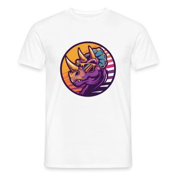 Dinosaur triceratops Comic - Men's T-Shirt - white - Front - AI Model Male 178 dark (178cm)