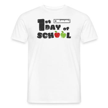 ERSTER SCHULTAG 1. KLASSE EINSCHULUNG ABC SPRÜCHE - Männer T-Shirt - Weiß - Vorne - AI Model Male 178 dark (178cm)