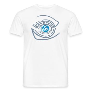 Œil de baleine tribal - T-shirt homme - blanc - Devant - AI Model Male 178 dark (178cm)