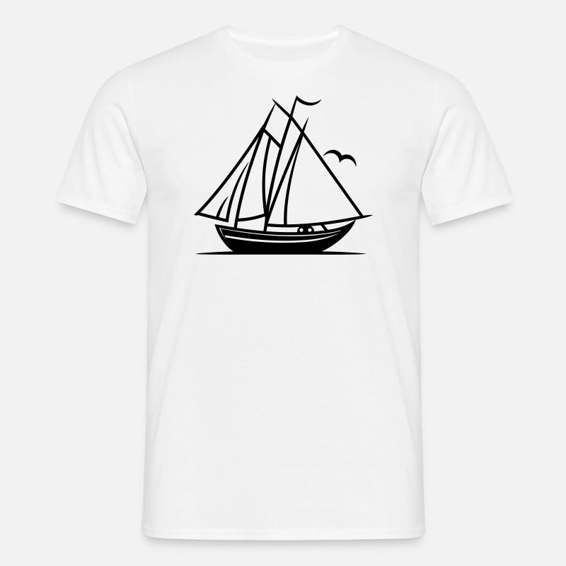 Segelschiff - Männer T-Shirt - Weiß