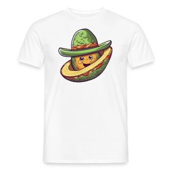 Avocat avec chapeau sombrero mexicain - T-shirt homme - blanc - Devant - AI Model Male 178 dark (178cm)