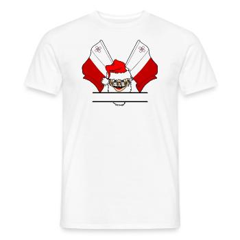 Drapeau du Père Noël Malte - T-shirt homme - blanc - Devant - AI Model Male 178 dark (178cm)