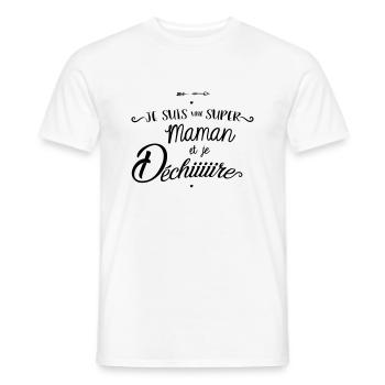 Super maman - T-shirt homme - blanc - Devant - AI Model Male 178 dark (178cm)