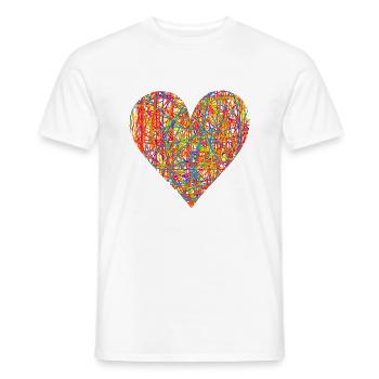Amour coeur Couleurs - T-shirt homme - blanc - Devant - AI Model Male 178 dark (178cm)