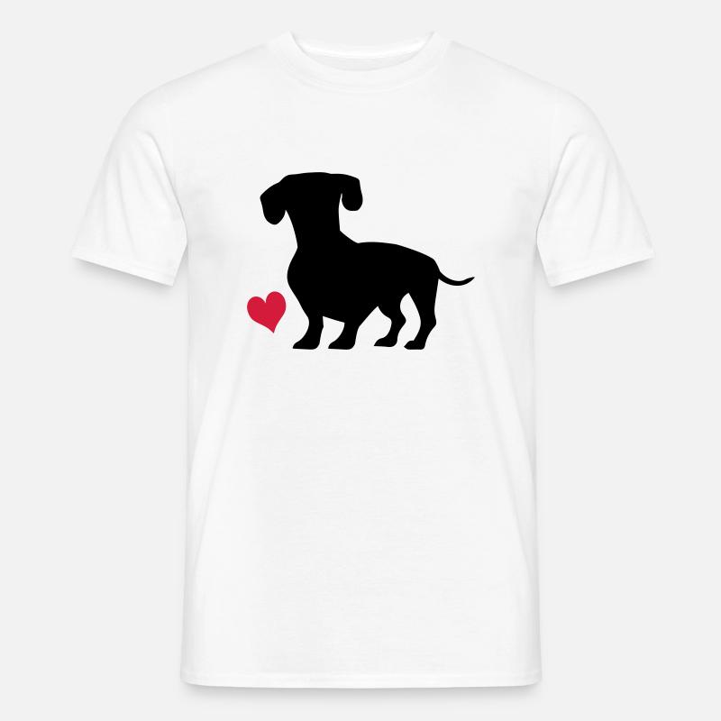 Dackel - Männer T-Shirt - Weiß