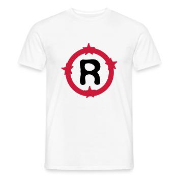 Lettre R & Cercle motif de formes - T-shirt homme - blanc - Devant - AI Model Male 178 dark (178cm)