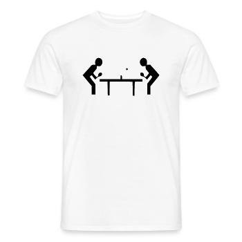 Tischtennis - Männer T-Shirt - Weiß - Vorne - AI Model Male 178 dark (178cm)