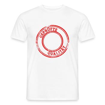 geprüfte qualität Stempel - Männer T-Shirt - Weiß - Vorne - AI Model Male 178 dark (178cm)