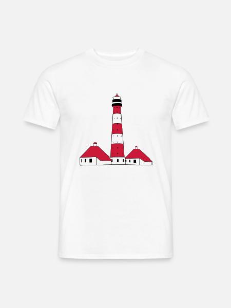 Westerhever Leuchtturm - Männer T-Shirt - Weiß