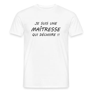 Je suis une maîtresse qui déchiiire !! - T-shirt homme - blanc - Devant - AI Model Male 178 dark (178cm)