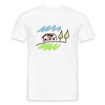 maison de campagne c1 - T-shirt homme - blanc - Devant - AI Model Male 178 dark (178cm)