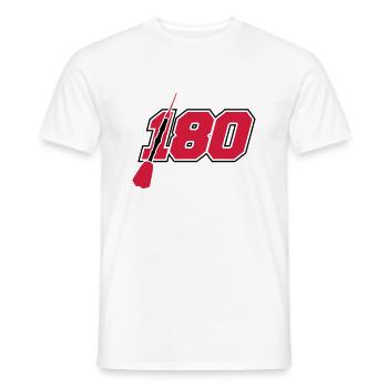 treffer 180 punkte logo silhouette dart pfeil dart - Männer T-Shirt - Weiß - Vorne - AI Model Male 178 dark (178cm)