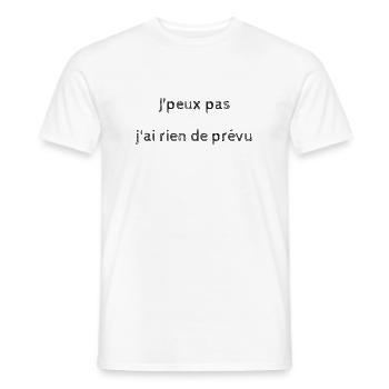 j peux pas j ai rien de prévu - T-shirt homme - blanc - Devant - AI Model Male 178 dark (178cm)