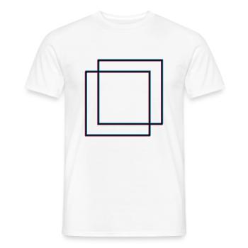 2 squares square - Men's T-Shirt - white - Front - AI Model Male 178 dark (178cm)