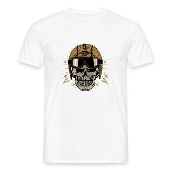 Kopf des Todes Kopf Motorrad krane skull motorcycle - Männer T-Shirt - Weiß - Vorne - AI Model Male 178 dark (178cm)