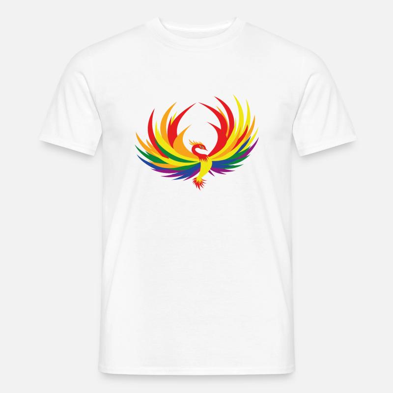 Regenbogenfahne, Phönix - Männer T-Shirt - Weiß
