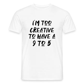9 to 5 travail de travail rengaine inspiration créative - T-shirt homme - blanc - Devant - AI Model Male 178 dark (178cm)