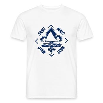Saint-Malo Bretagne France - Marine logo - Men's T-Shirt - white - Front - AI Model Male 178 dark (178cm)