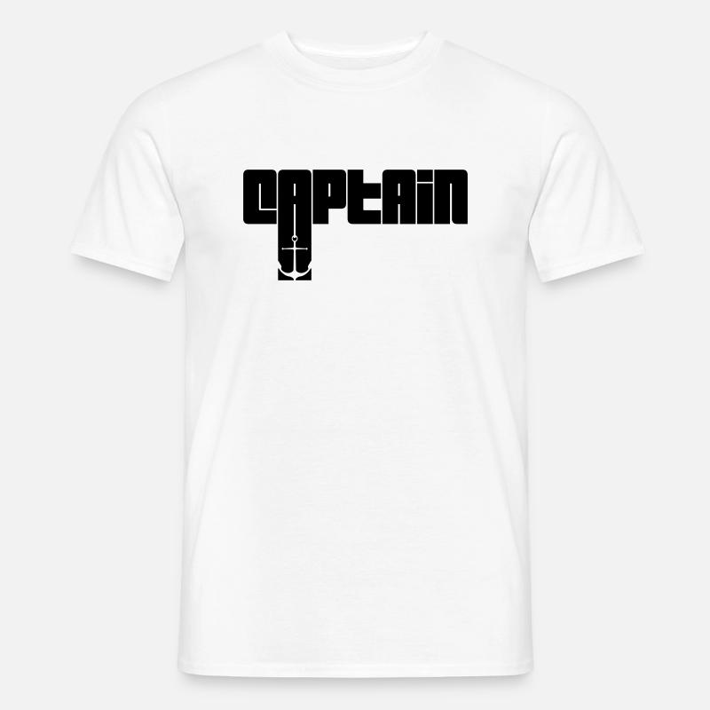 Text Captain Logo - Männer T-Shirt - Weiß