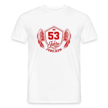 53 Zahl Wappen - Männer T-Shirt - Weiß - Vorne - AI Model Male 178 dark (178cm)