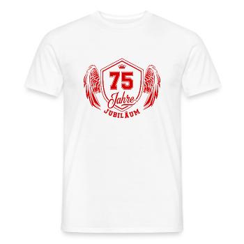 75 Zahl Wappen - Männer T-Shirt - Weiß - Vorne - AI Model Male 178 dark (178cm)