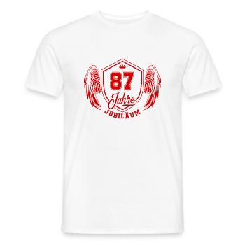 87 Zahl Wappen - Männer T-Shirt - Weiß - Vorne - AI Model Male 178 dark (178cm)