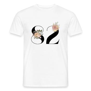 82nd Anniversary Flowers (Gift of 82 years) - Men's T-Shirt - white - Front - AI Model Male 178 dark (178cm)