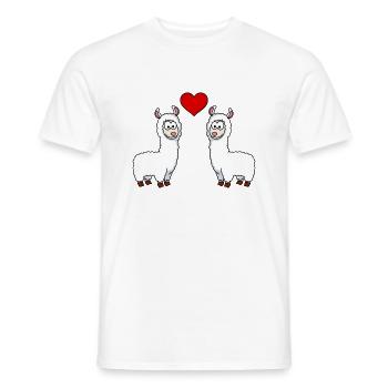 Alpaga Comic Couple Amour - T-shirt homme - blanc - Devant - AI Model Male 178 dark (178cm)