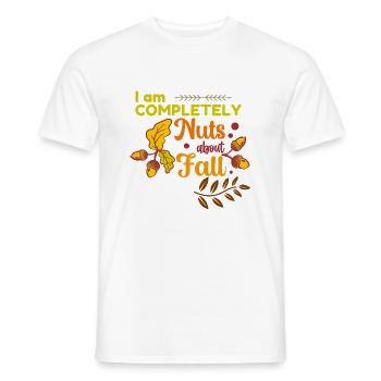 I am Nuts about Fall, Wonderful Autumn T-Shirt - Men's T-Shirt - white - Front - AI Model Male 178 dark (178cm)