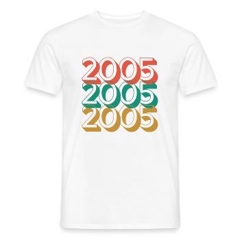 Anniversaire année 2005 / Vintage 2005 - T-shirt homme - blanc - Devant - AI Model Male 178 dark (178cm)