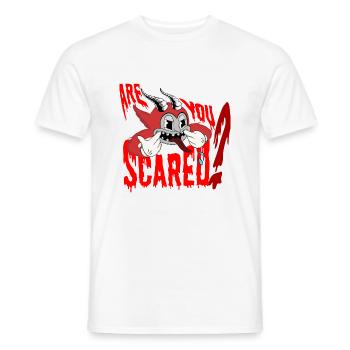 ''Are You Scared'' By Bousso - Männer T-Shirt - Weiß - Vorne - AI Model Male 178 dark (178cm)