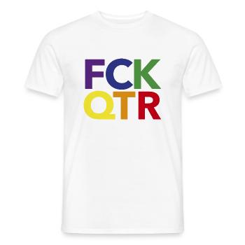FCK QTR - Männer T-Shirt - Weiß - Vorne - AI Model Male 178 dark (178cm)