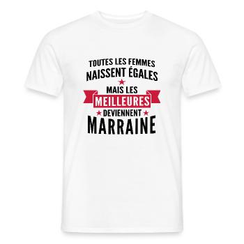 les meilleures sont marraine / cadeau marraine - T-shirt homme - blanc - Devant - AI Model Male 178 dark (178cm)