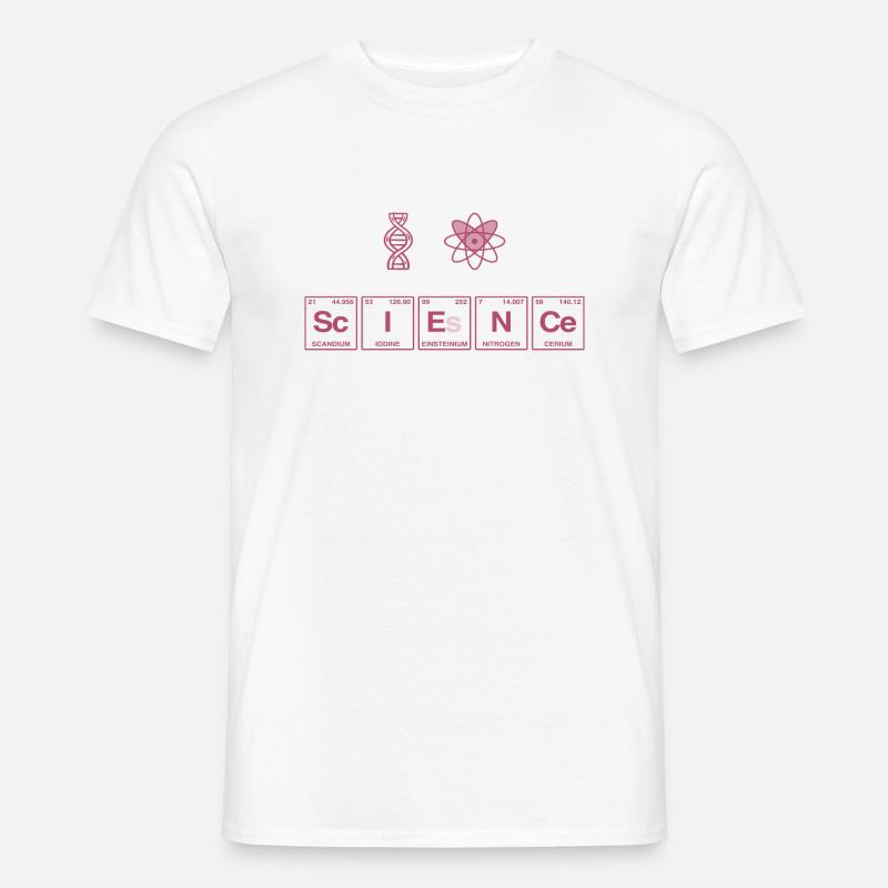 I LOVE SCIENCE - Elemente Perdiodensystem - Männer T-Shirt - Weiß
