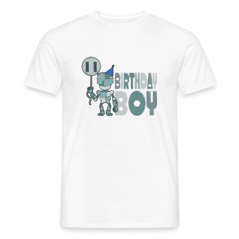 11. Geburtstag Roboter - Männer T-Shirt - Weiß - Vorne - AI Model Male 178 dark (178cm)