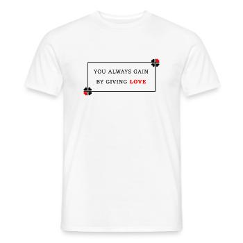 Vous gagnez toujours en donnant de l’amour - T-shirt homme - blanc - Devant - AI Model Male 178 dark (178cm)