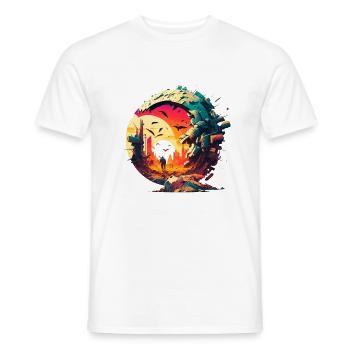 Sci Fi Desolate Weld with an Itinerant - Men's T-Shirt - white - Front - AI Model Male 178 dark (178cm)