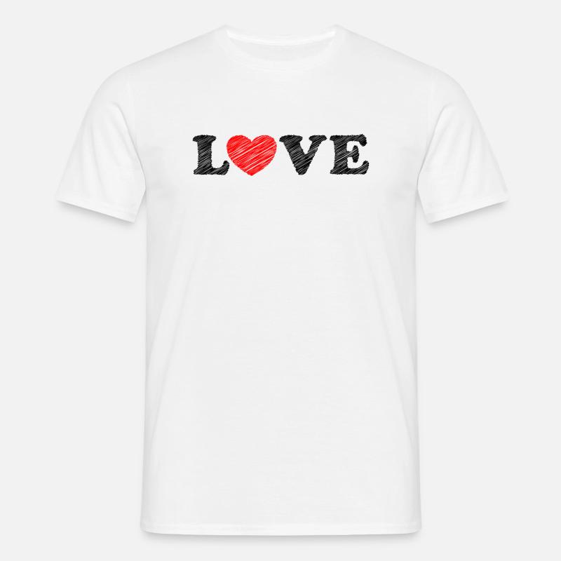 Herz scribble - Männer T-Shirt - Weiß