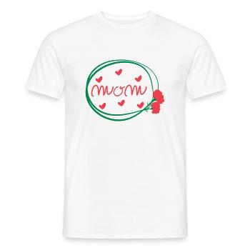 MAMAN LETTRAGE AVEC DES ŒILLETS - T-shirt homme - blanc - Devant - AI Model Male 178 dark (178cm)
