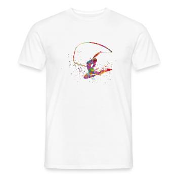 Exercice de gymnastique à l’aquarelle - T-shirt homme - blanc - Devant - AI Model Male 178 dark (178cm)