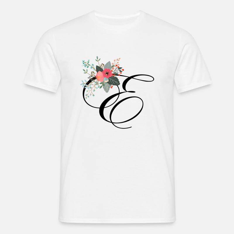 Letter e fleuris - Men's T-Shirt - white