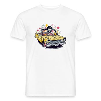 Eric en cabriolet - T-shirt homme - blanc - Devant - AI Model Male 178 dark (178cm)