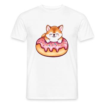 Le doux délice de beignets géant de Shiba Inu - T-shirt homme - blanc - Devant - AI Model Male 178 dark (178cm)