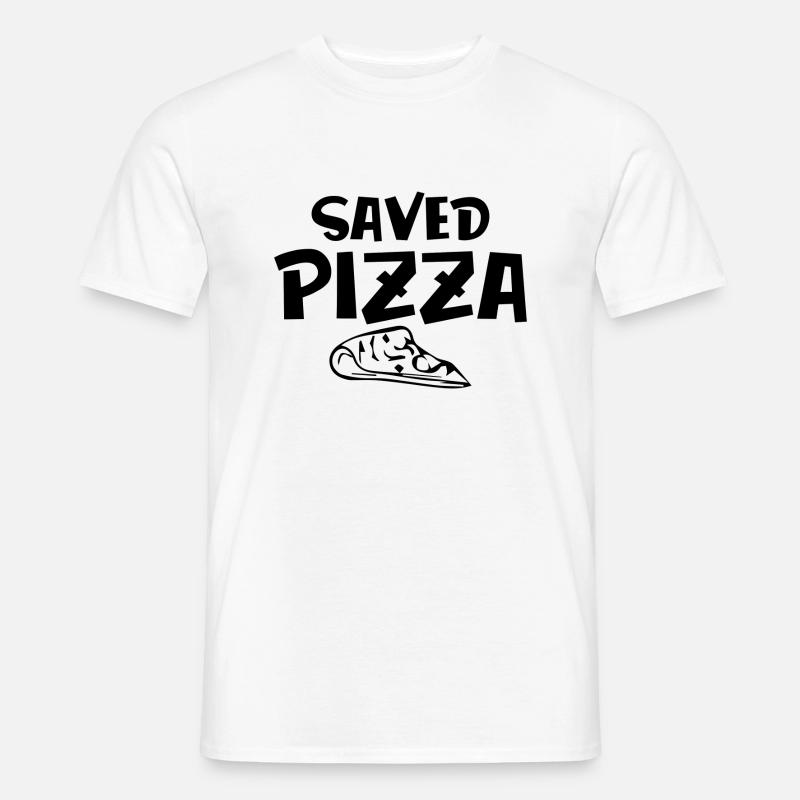 Saved Pizza Männer Bio - Männer T-Shirt - Weiß